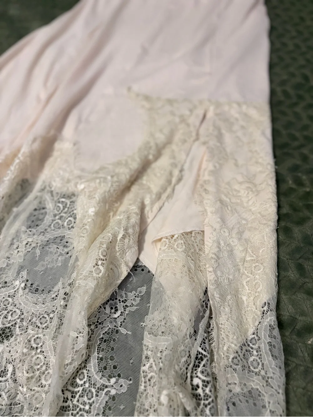 Women's Maxi Lace Hem Skirt in Light Pink - Picture 4 of 5